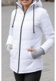 Günlük Su Geçirmez Kışlık Şişme Kadın Eldivenli Beyaz Mont 